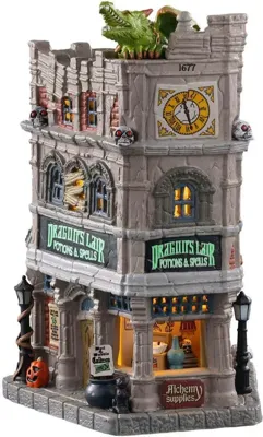 Lemax dragon´s lair potions & spells, b/o led verlicht huisje Spooky Town 2020