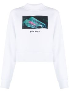 Palm Angels sweat court à imprimé graphique - Blanc
