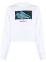 Palm Angels sweat court à imprimé graphique - Blanc