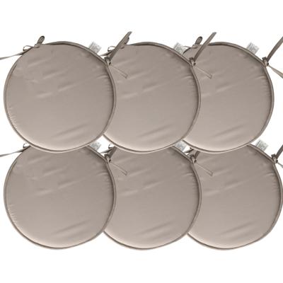 Stof Textile Home stoelkussens - 6x - grijs - D40 x H3 cm - voor binnen - rond