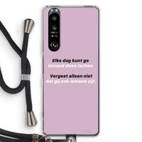 gij zijt ook iemand: Sony Xperia 1 III Transparant Hoesje met koord