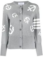 Thom Browne cardigan à détail 4 bandes signature - Gris