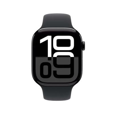 AppleWatch Series 10 GPS 46mm Aluminium Case met Sport Band - M/L Smartwatch Zwart