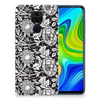 Xiaomi Redmi Note9 TPU Case Black Flowers - thumbnail