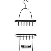 Gebor - Doucherek – Douche Caddy – Met 2 Douchemandjes – Zeephouder – Zwart – Metaal – Boren Niet Nodig – - thumbnail