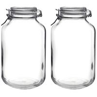 2x stuks weckpotten/inmaakpotten 4000ml/4ltr met beugelsluiting 15 x 28 cm - Weckpotten - thumbnail