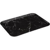 Dienblad/serveer tray Marble - Melamine - zwart - 33 x 43 cm - rechthoek - thumbnail