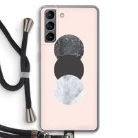 Marmeren cirkels: Samsung Galaxy S21 Transparant Hoesje met koord