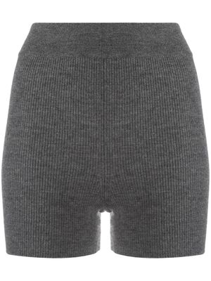 Cashmere In Love short en maille nervurée - Gris