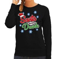 Foute kersttrui / sweater Santa is a little drunk zwart dames - thumbnail