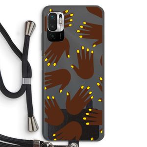 Hands dark: Xiaomi Redmi Note 10 5G Transparant Hoesje met koord