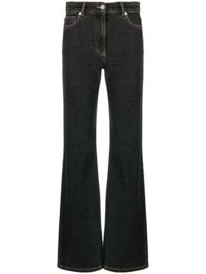 MOSCHINO JEANS jean droit taille haute à patch logo - Noir