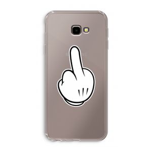 Middle finger black: Samsung Galaxy J4 Plus Transparant Hoesje