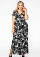 Yoek Maxi jurk PALMA | Zwart | Maat 46/48