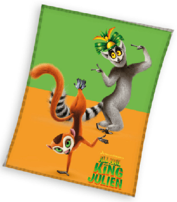 King Julien fleeceplaid meerkleurig 130x160cm King Julien fleeceplaid meerkleurig 130x160cm