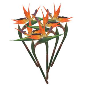 Kunstbloem Strelitzia/Paradijsvogelplant - 5x - 84 cm - losse steel - kunst zijdebloem