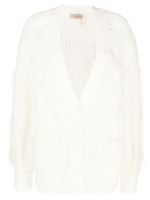 TWINSET cardigan en maille ajourée à col v - Blanc