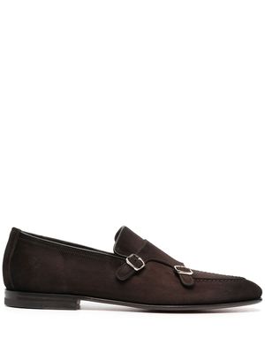 Santoni chaussures à double boucles - Marron