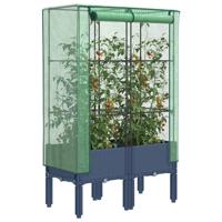 Plantenbak verhoogd met kashoes 80x40x140 cm rattanlook