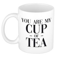 You are my cup of tea cadeau mok / beker wit voor Valentijnsdag 300 ml - thumbnail