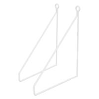 Planksteun driehoek 2 stuks 20x25 cm wit metaal ML design