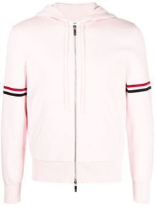 Thom Browne hoodie zippé à rayures - Rose