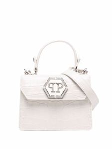 Philipp Plein sac à main à plaque logo - Blanc