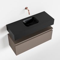 Toiletmeubel Mondiaz Andor | 80 cm | Meubelkleur Smoke | Lex vrijhangend wastafel Urban Midden | Zonder kraangat