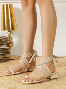 Minimalist Low Heel Ankle Strap Toe-ring Sandals
