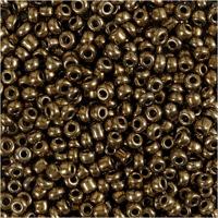 Creativ Company Rocailles, d 3 mm, afm 8/0, gatgrootte 0,6-1,0 mm, brons, 25 gr/ 1 doos