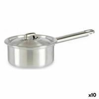 Sauspan met deksel Kinvara 100017 100017 Zilverkleurig Aluminium Ø 12 cm 600 ml 0,6 L 14 x 8 x 26 cm (10 Stuks)