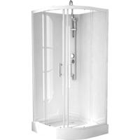 GO by Van Marcke Khone VI compleet gesloten douchecabine 90X90cm kwartrond 2 schuifdeuren SKU 223290