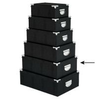 5Five Opbergdoos/box - zwart - L44 x B31 x H15 cm - Stevig karton - Crocobox