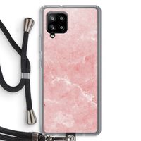 Roze marmer: Samsung Galaxy A42 5G Transparant Hoesje met koord