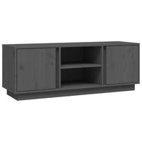 vidaXL Tv-meubel 110x35x40,5 cm massief grenenhout grijs - thumbnail