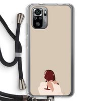 I drink wine: Xiaomi Redmi Note 10S Transparant Hoesje met koord