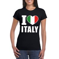 Zwart I love Italie fan shirt dames