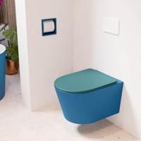 Wandcloset Mondiaz Lavie | Zonder spoelrand | Incl.Toiletzitting-Smag | Keramiek | Jeans (blauw)