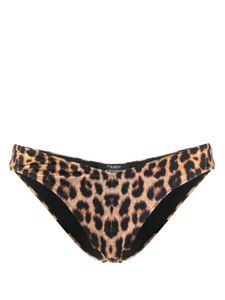 Noire Swimwear bas de bikini à imprimé léopard - Marron