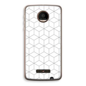 Zwart-witte kubussen: Motorola Moto Z Force Transparant Hoesje