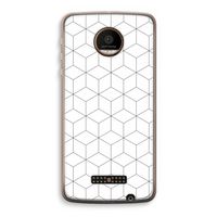 Zwart-witte kubussen: Motorola Moto Z Force Transparant Hoesje Zwart-witte kubussen: Motorola Moto Z Force Transparant Hoesje