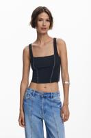 Rib tanktop - BLACK - L