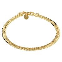 Armband Zilgold gourmetschakel geelgoud-zilveren kern 4,7 mm 19 cm