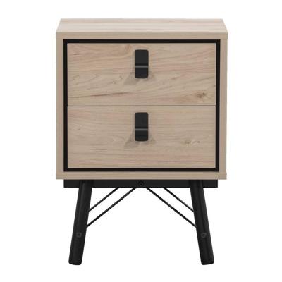 2e Halve Prijs Leen Bakker - Nachtkastje Kansas - Eikenkleur - 60x44x40 Cm - Spaanplaat - Bruin - 43.3x59.6x40.1 Cm