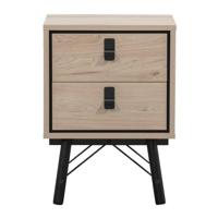 2e Halve Prijs Leen Bakker - Nachtkastje Kansas - Eikenkleur - 60x44x40 Cm - Spaanplaat - Bruin - 43.3x59.6x40.1 Cm