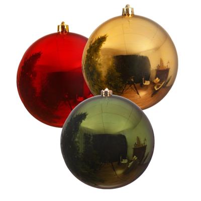 Decoris Grote kerstballen - 3x - rood - donkergroen - goud - D20 cm - kunststof