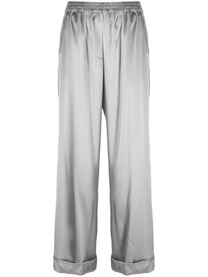 Dolce & Gabbana pantalon en soie à taille haute - Gris