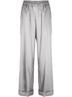 Dolce & Gabbana pantalon en soie à taille haute - Gris