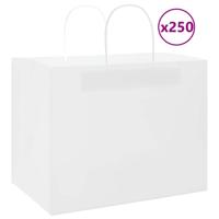 VidaXL Papieren zakken 250 st met hengsels 32x22x24 cm wit