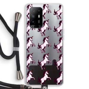 Musketon Unicorn: Oppo A95 5G Transparant Hoesje met koord